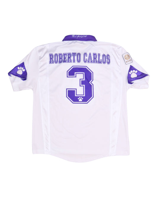 Roberto Carlos Real Madrid Kelme 1997 - 1998 Home Football Shirt 3 Teka Made in Spain Size L White
