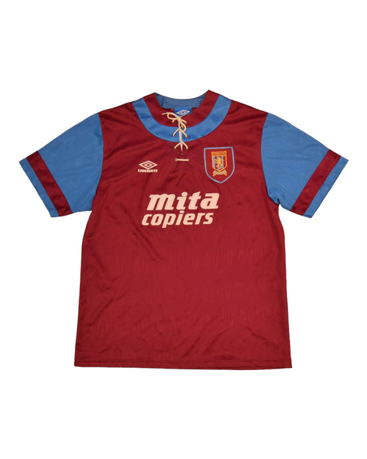 Vintage Aston Villa Umbro  1992 - 1993 Home Football Shirt Mita Copiers Size XL