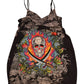 Y2K Ed Hardy by Christian Audigier Short Dress Made In USA Tattoo Rhinestones Skull Flowers Adjustable Straps