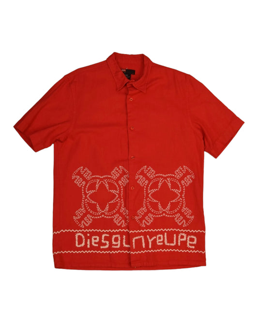 Y2K Diesel Shirt Size XL Red Cotton