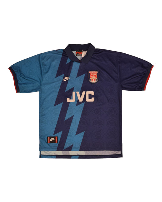 Authentic Arsenal Nike Premier 1995 - 1996 Away Football Shirt JVC Blue Size XL Zig Zag Thunder