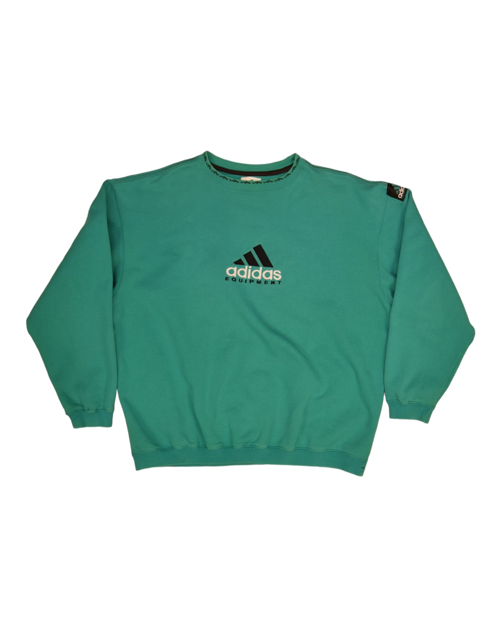 Vintage 90's Adidas Equipment Crewneck Sweatshirt Green Cotton Size M-L