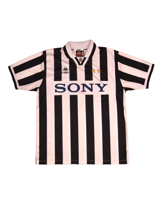 Juventus Kappa 1995 1996 1997 Home Football Shirt Made in Italy Size L Sony Black White