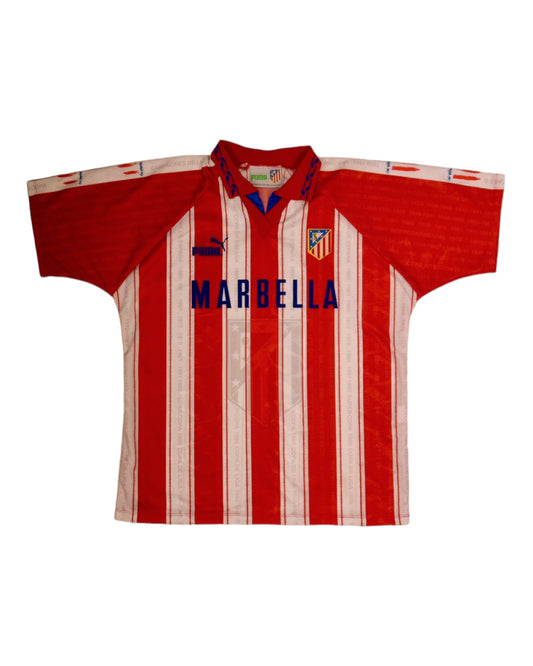 Vintage Atletico Madrid Puma 1995 - 1996 Home Football Shirt Size XL Red White Marbella