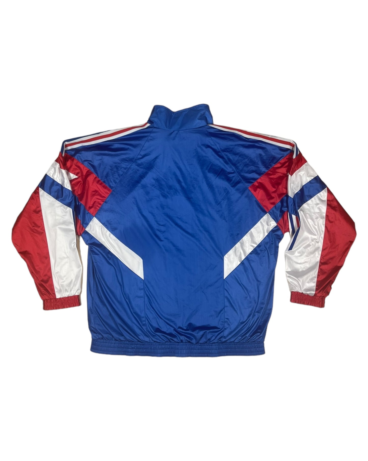 Vintage France Adidas Football Jacket Shell 1990 1991 - 1992 Made in France Size L - XL Blue Red White