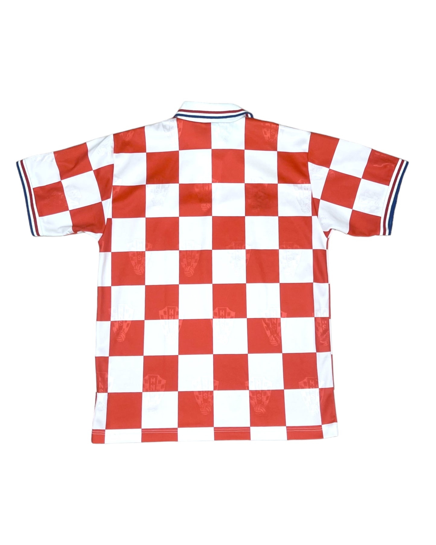 Vintage Croatia Hravatska Lotto 1996-1997 Home Football Shirt Checkerboard Šahovnica Motif Size M Made in Italy Red White