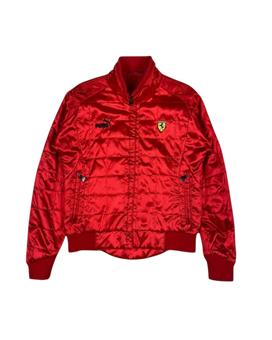 Y2K Puma Ferrari Racing Jacket Sample Red Shiny Size S