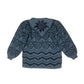 Vintage 80's Escada Thick Cardigan Jacket Rhinestones & Metallic Thread Made in Western Germany Size S Mohair Wool Dark Grey
