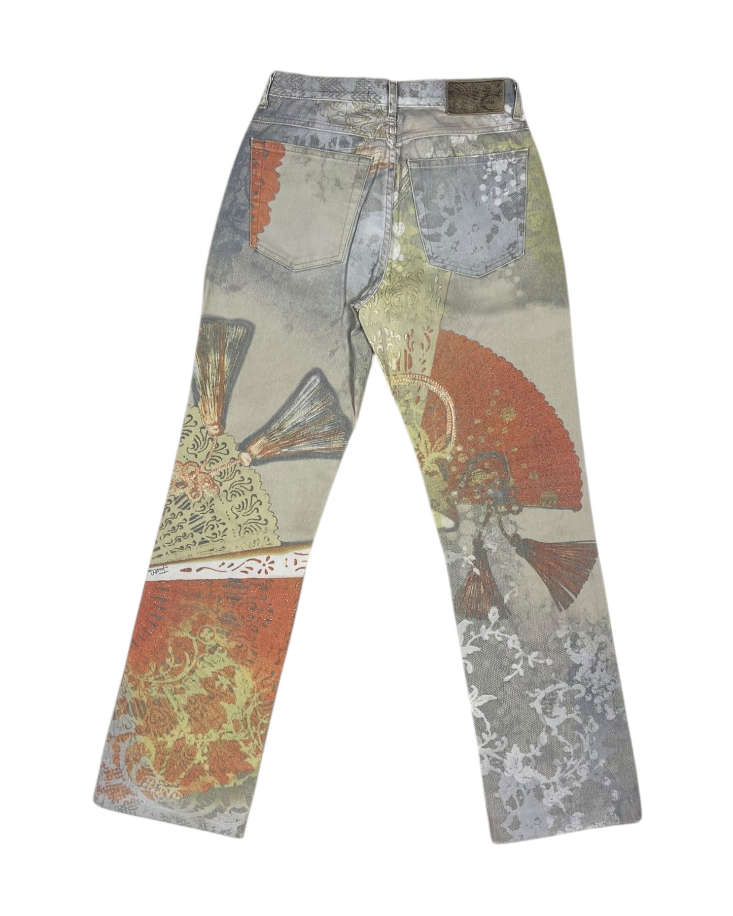 Vintage Y2K Just Cavalli Glitter Baroque Maximalism Jeans Pants Ittierre Size 28 42 Mid Waist Straight Cut Size S