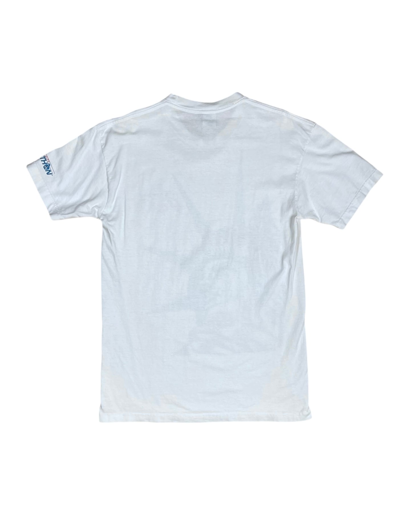 Vintage Asics New York Marathon Running 1993 T-Shirt Graphic Tee White Made in USA The Statue of Liberty Size M