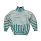 Vintage 90’s Adidas Sweatshirt Stripes Ocean Current Blue Curaçao Size M