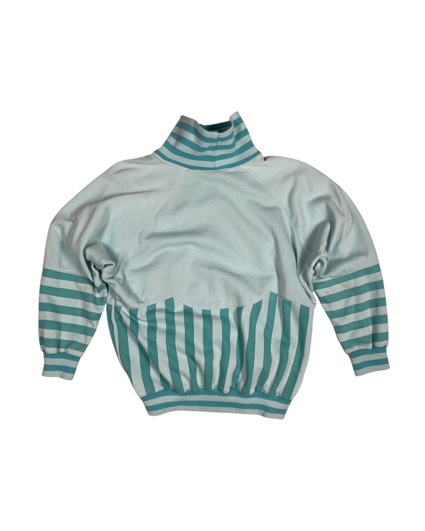 Vintage 90’s Adidas Sweatshirt Stripes Ocean Current Blue Curaçao Size M