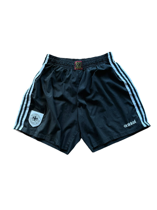 Vintage Germany Deutschland Adidas Home Football Shorts 1996 - 1997 Euro '96 Black Size XL Made in England