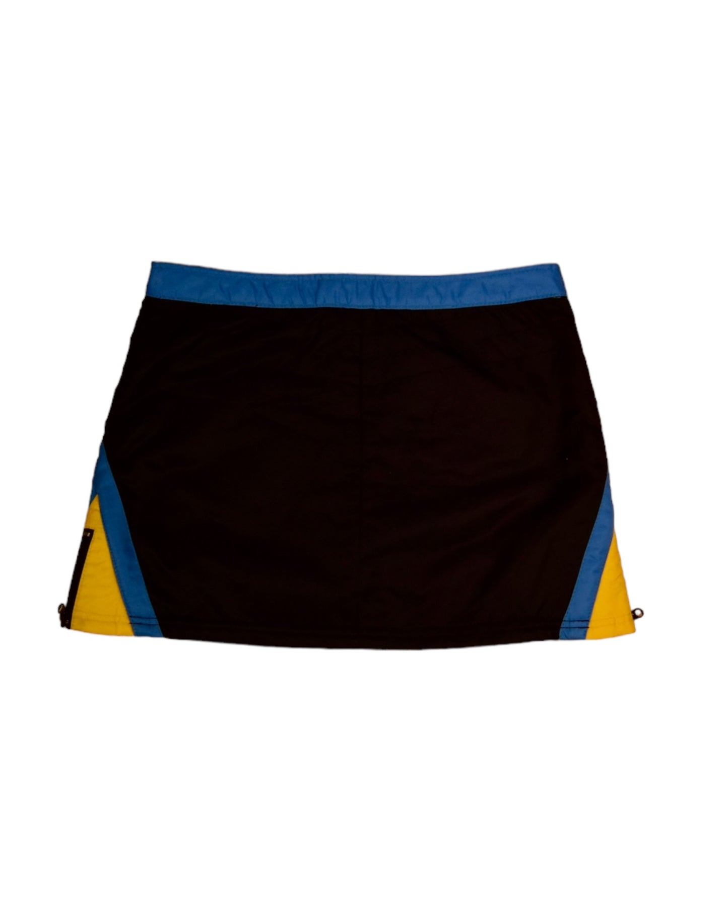 Y2K Miss Sixty Skirt Padded Technical - Racing Aesthetic Size L Black Blue Yellow