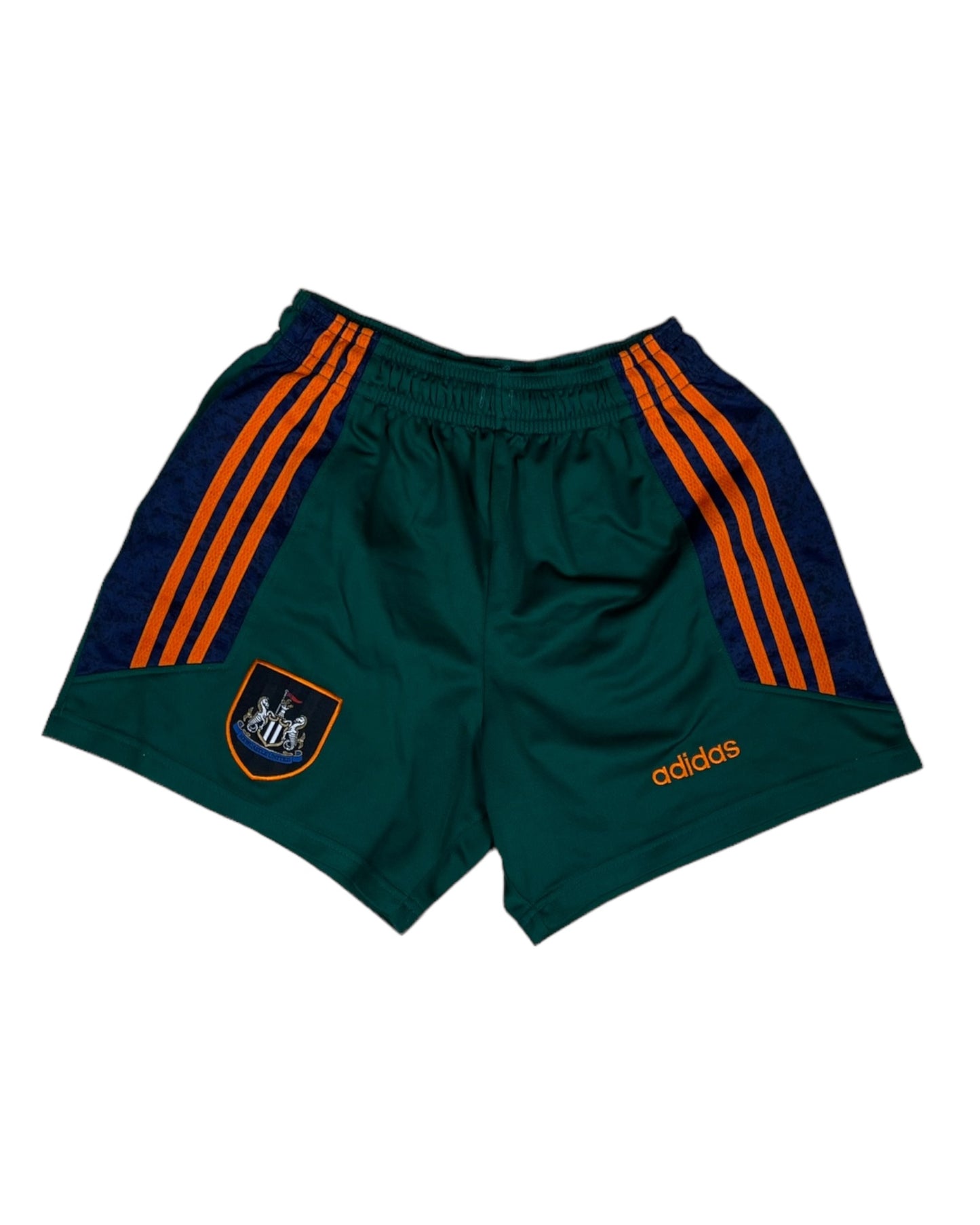 Vintage Newcastle United Adidas 1997 - 1998 Away Football Shorts Brown Blue Green Orange Made in UK Size M