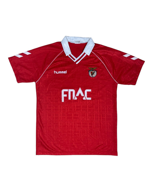 Vintage Benfica Lisbon Lisboa Hummel 1990 1991 Home Football Shirt Red Size L Made in England FNAC SLB