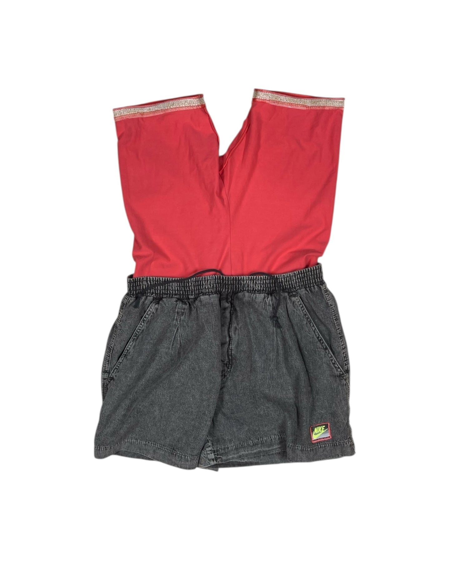 Vintage 80's 90's Nike Challenge Court Shorts Denim Jeans Acid Washed With Leggins Attached Andre Agassi Size M