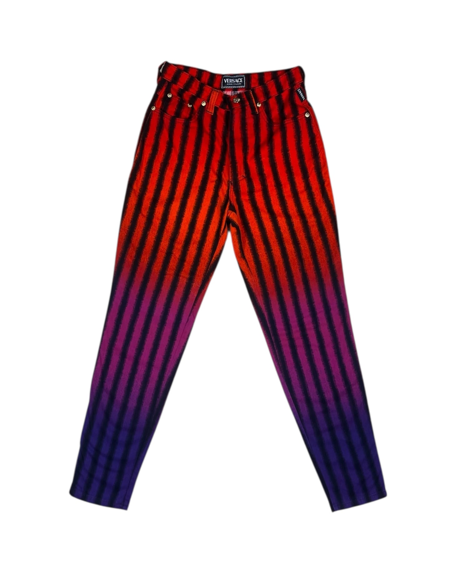 Versace Jeans Couture Pants Trousers Made in Italy Striped MultiColor Size S