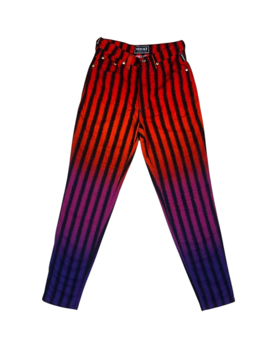 Versace Jeans Couture Pants Trousers Made in Italy Striped MultiColor Size S