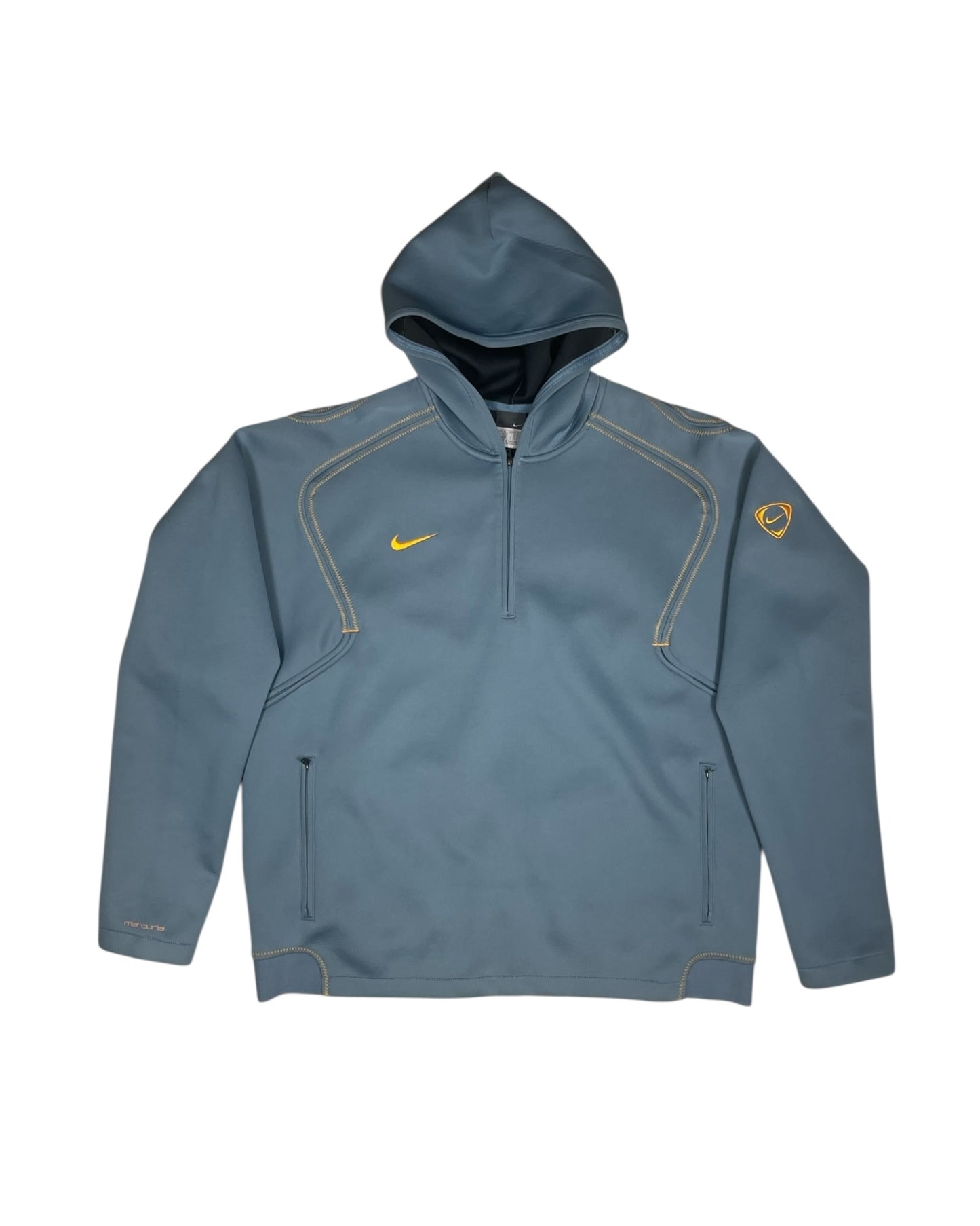 Y2K Nike Total 90 Mercurial Technical Hoodie Size XL Peacock Blue