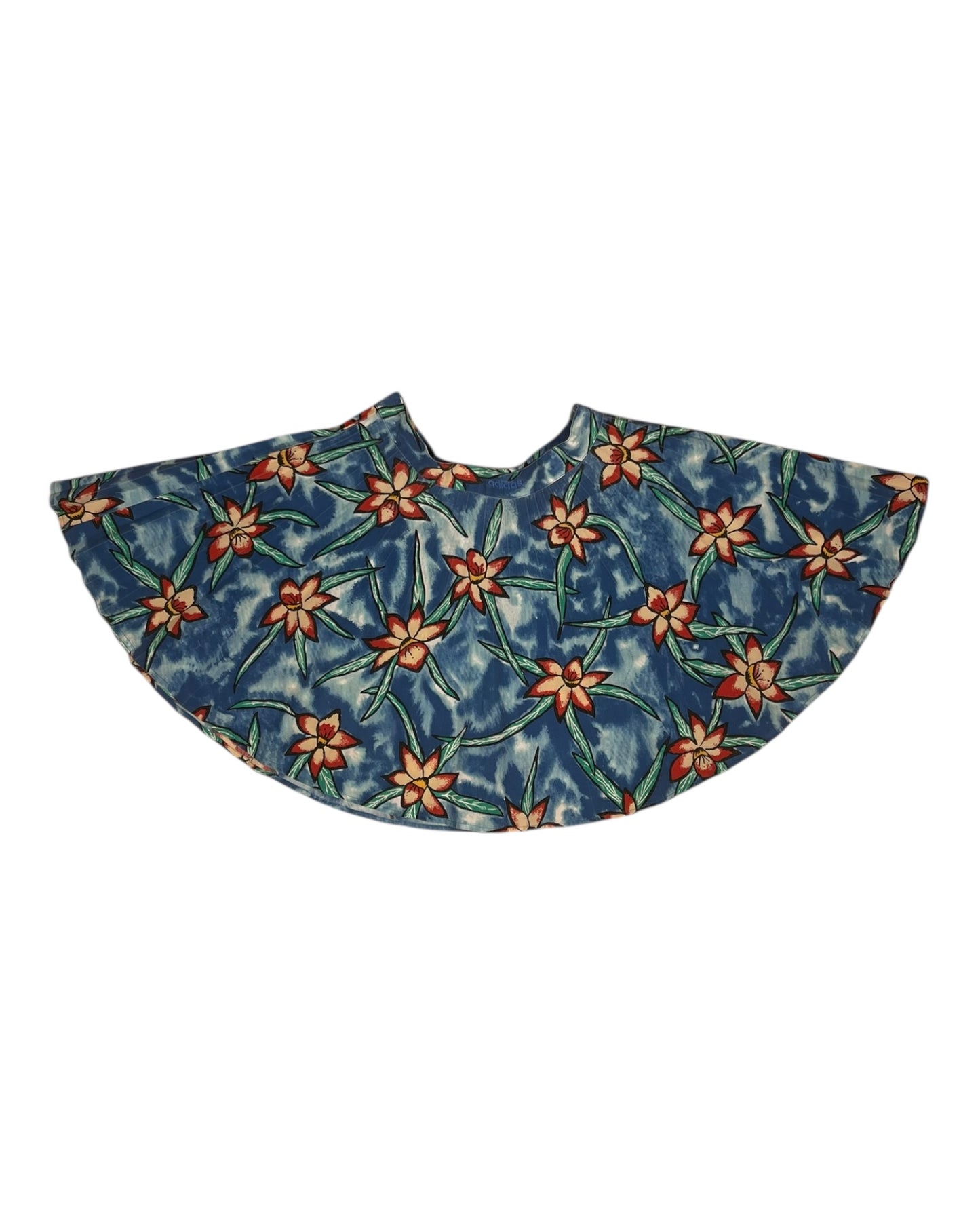 Vintage 90's Adidas Steffi Graf Tennis Pleated Skirt Style Collection Flowers Botanical Tropical Blue Polyester Size XS - S