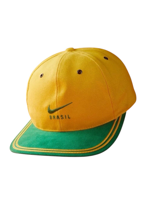 Vintage Authentic New Brazil Brasil Cap 1998 World Cup Soccer Football Deadstock BNWT NOS New With Tags Adults Size Yellow Green Ronaldo Nazario Rivaldo Roberto Carlos Bebeto Dunga