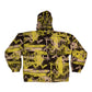 Vintage 90'S Nike Just Do It Hooded Shell Jacket Quarter 1/4 Zip Abstract Pattern Size M Black White Neon Yellow