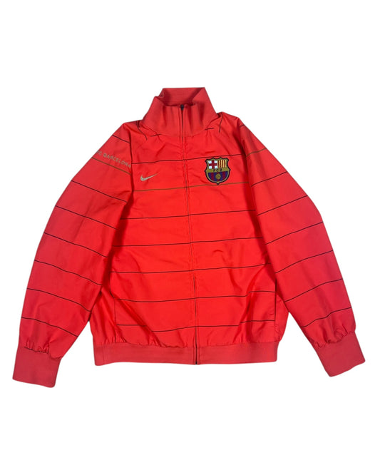 Barcelona Nike 2009 - 2011 Track Jacket Striped Orange Size L