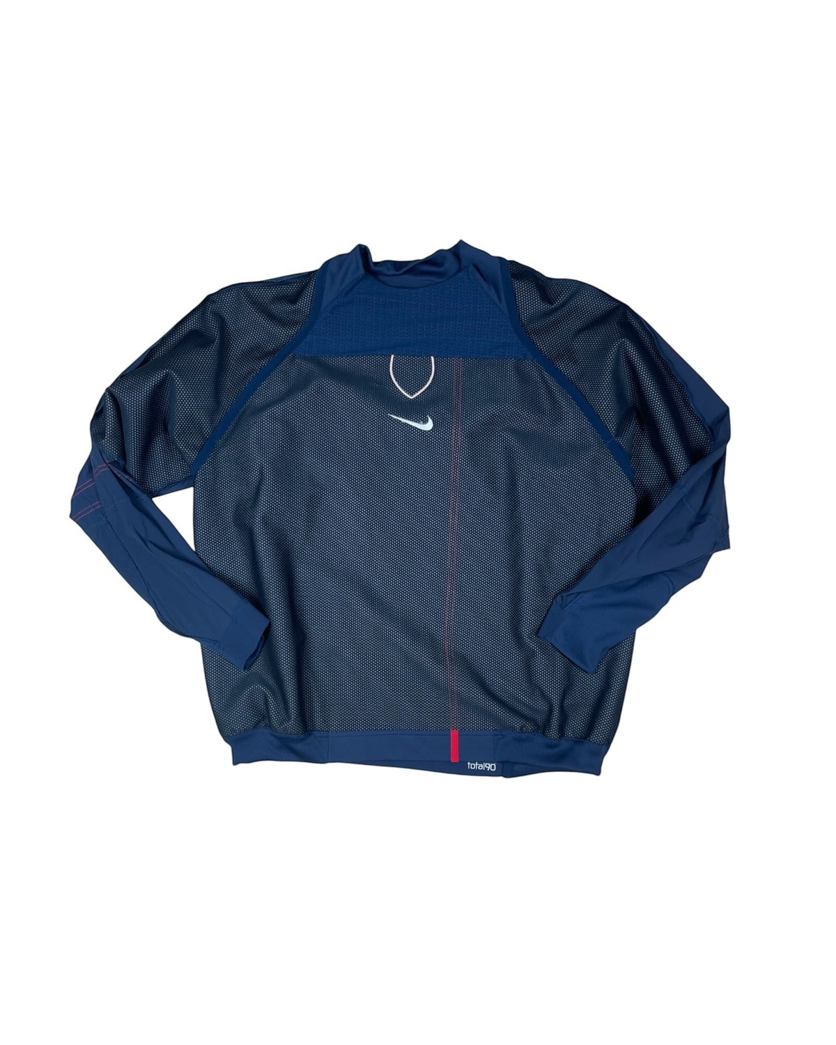 Y2K Arsenal London AFC Nike Total 90 2004 - 2006 Drill Training Top Techwear Technical Pullover Sweatshirt Blue The Gunners