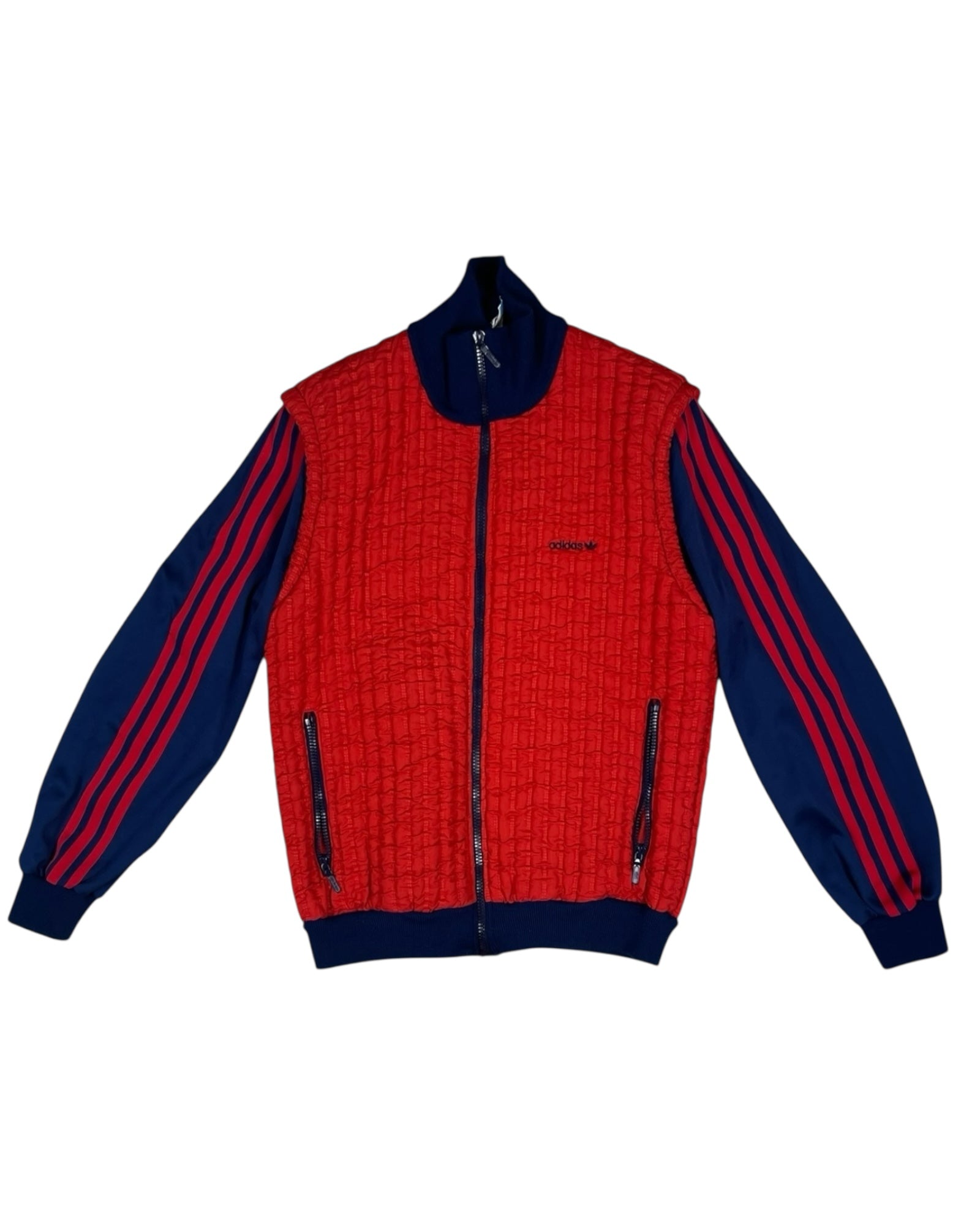 Rare 80's Vintage Adidas Track Top Jacket Made in West Germany Red Blue Size S