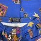 Rare Vintage 90's Gianni Versace Jeans Couture Stretch High Waisted Circus Harlequin Super Model Fit Bleu marine Ittierre Made in Italy 31 45 Size S-M