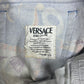 Rare Vintage 90's Gianni Versace Jeans Couture Stretch High Waisted Circus Harlequin Super Model Fit Bleu marine Ittierre Made in Italy 31 45 Size S-M