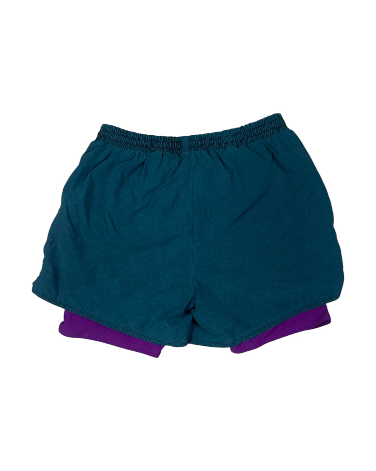 90's Nike Challenge Court Tennis Shorts With Leggins Attached Andre Agassi Nylon Made in Taiwan Size M Turquoise Purple