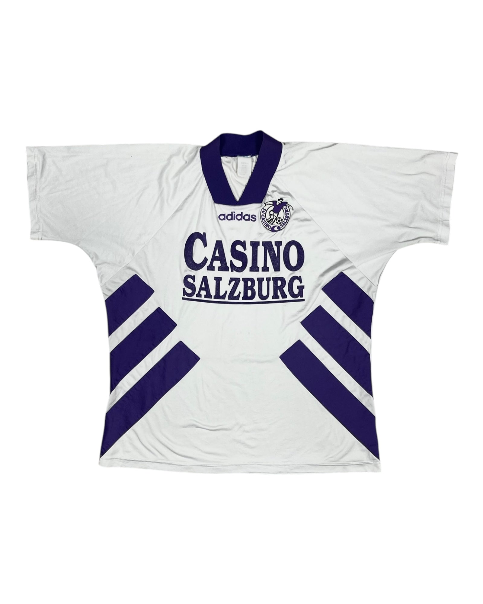 SV Casino Salzburg Adidas 1993 - 1994 Home Football Shirt White Size L