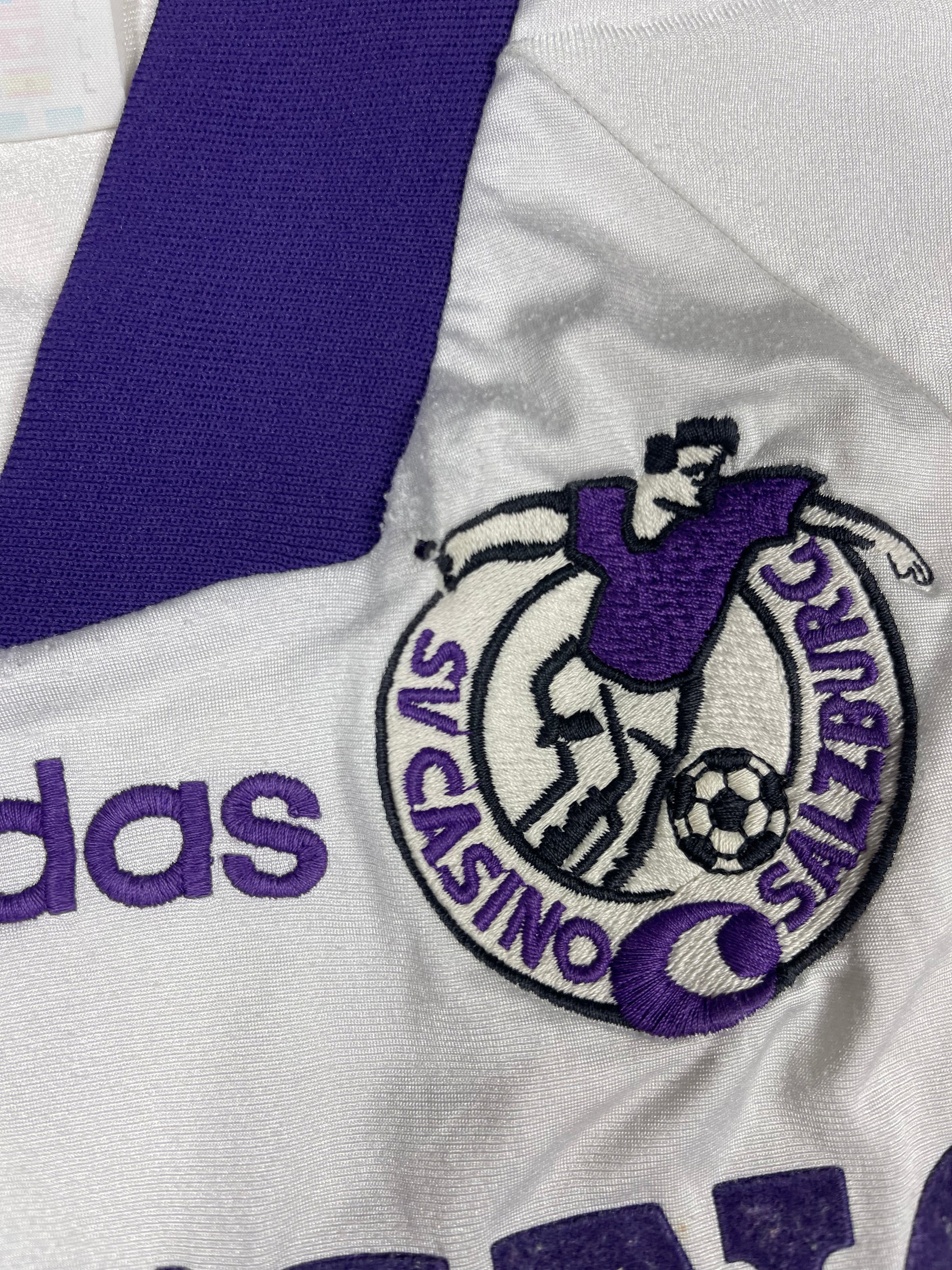 SV Casino Salzburg Adidas 1993 - 1994 Home Football Shirt White Size L