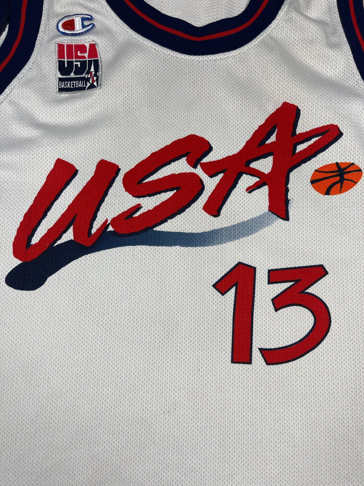 Shaquille O'Neal Champion Team USA Dream Team Olympics Atlanta 1996 Basketball Jersey White Size M NBA