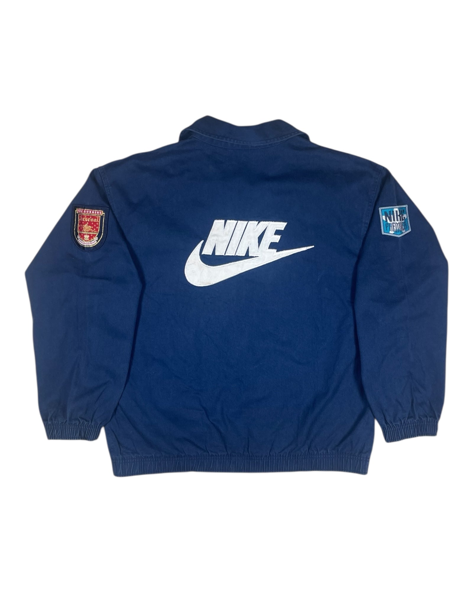 Ultra Rare Grail Archive Nike Premier Arsenal 1994 - 1995 Dril Top Sweatshirt Blue Size L Heavy Cotton