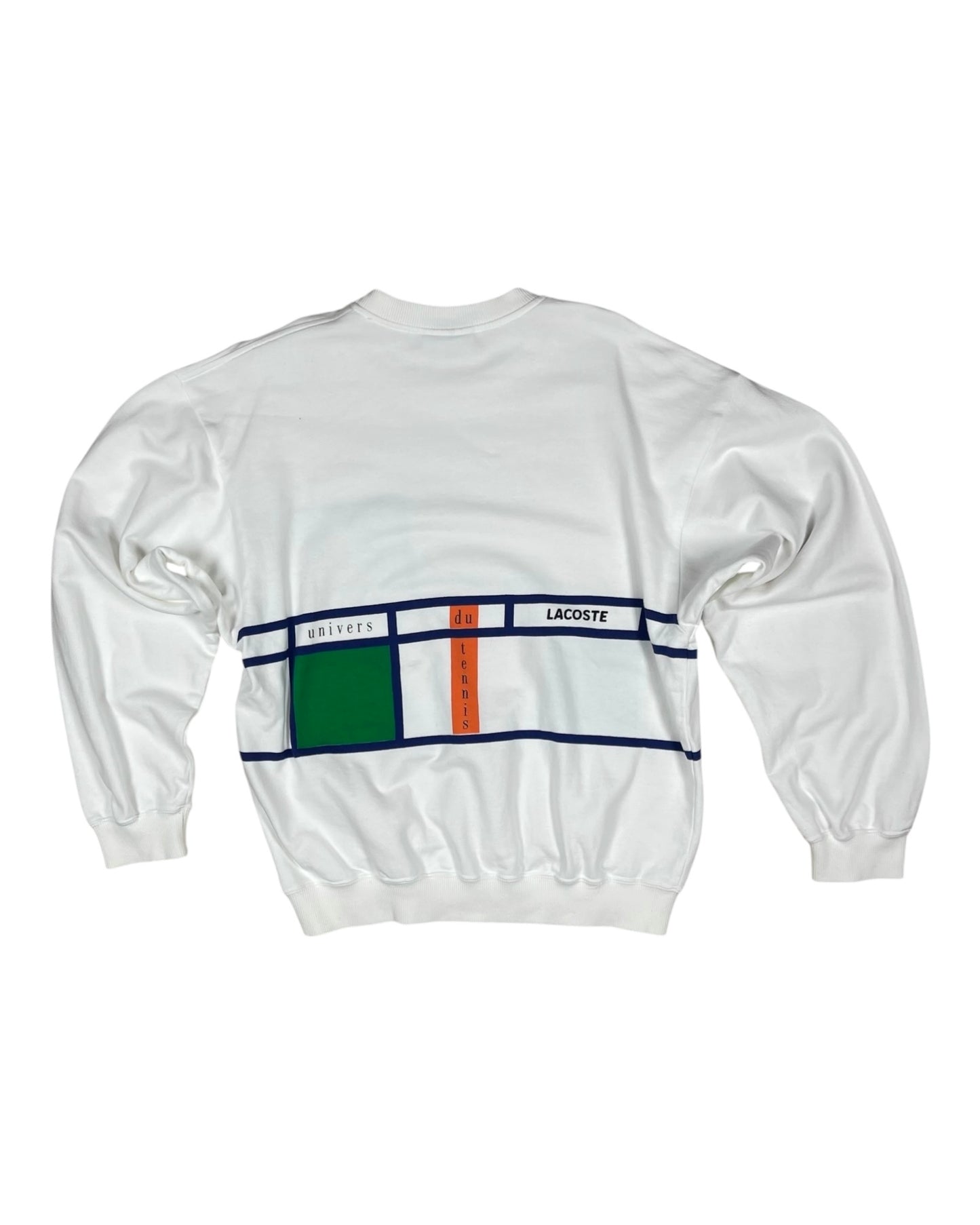 Vintage 80's Lacoste Chemise Tennis Sweatshirt Crew Neck Made in France White Size M - L