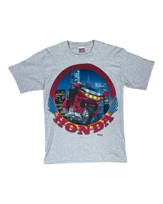Vintage 1996 Honda Graphic Tee T-Shirt Racing Trinity Products Size Grey Size M-L