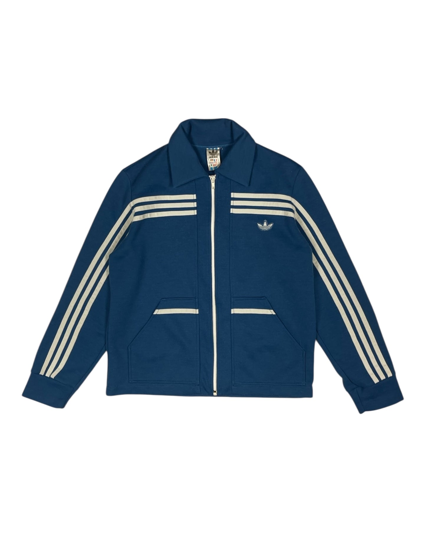 Vintage 70's Adidas Track Top Jacket Blue Made in West Germany