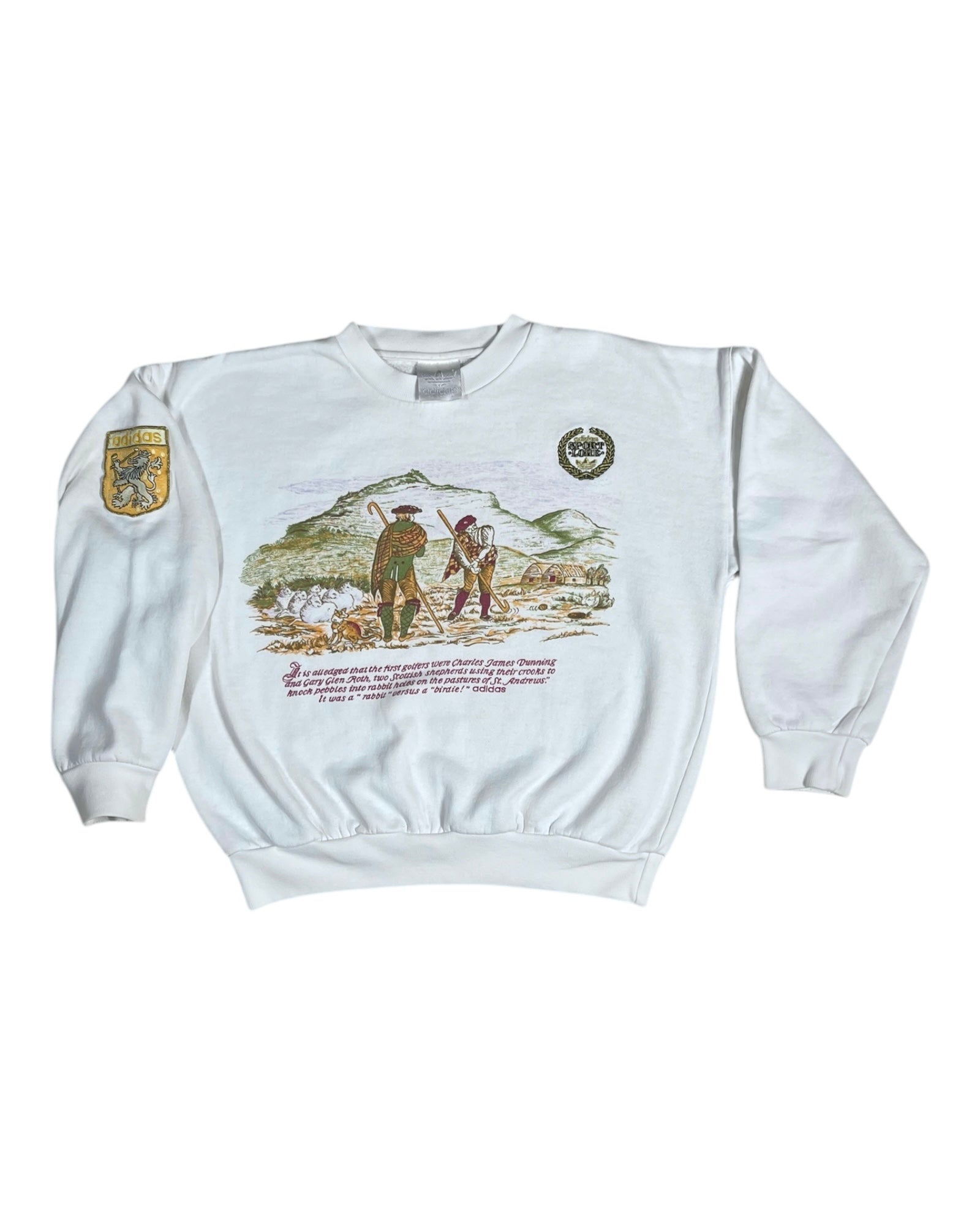 Vintage 80's 90's Adidas Sport Lore Golf Sweatshirt Crew Neck Size XS - S White