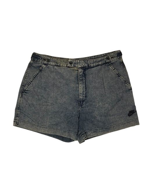 Vintage 80's 90's Nike Challenge Court Denim Acid Washed Shorts Tennis Festival Andre Agassi Made in Hong Kong Gray Size M-L ATP