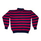 Vintage 80's Lacoste Chemise Jumper - Polo Size M 100 % Cotton Blue Red Stripes