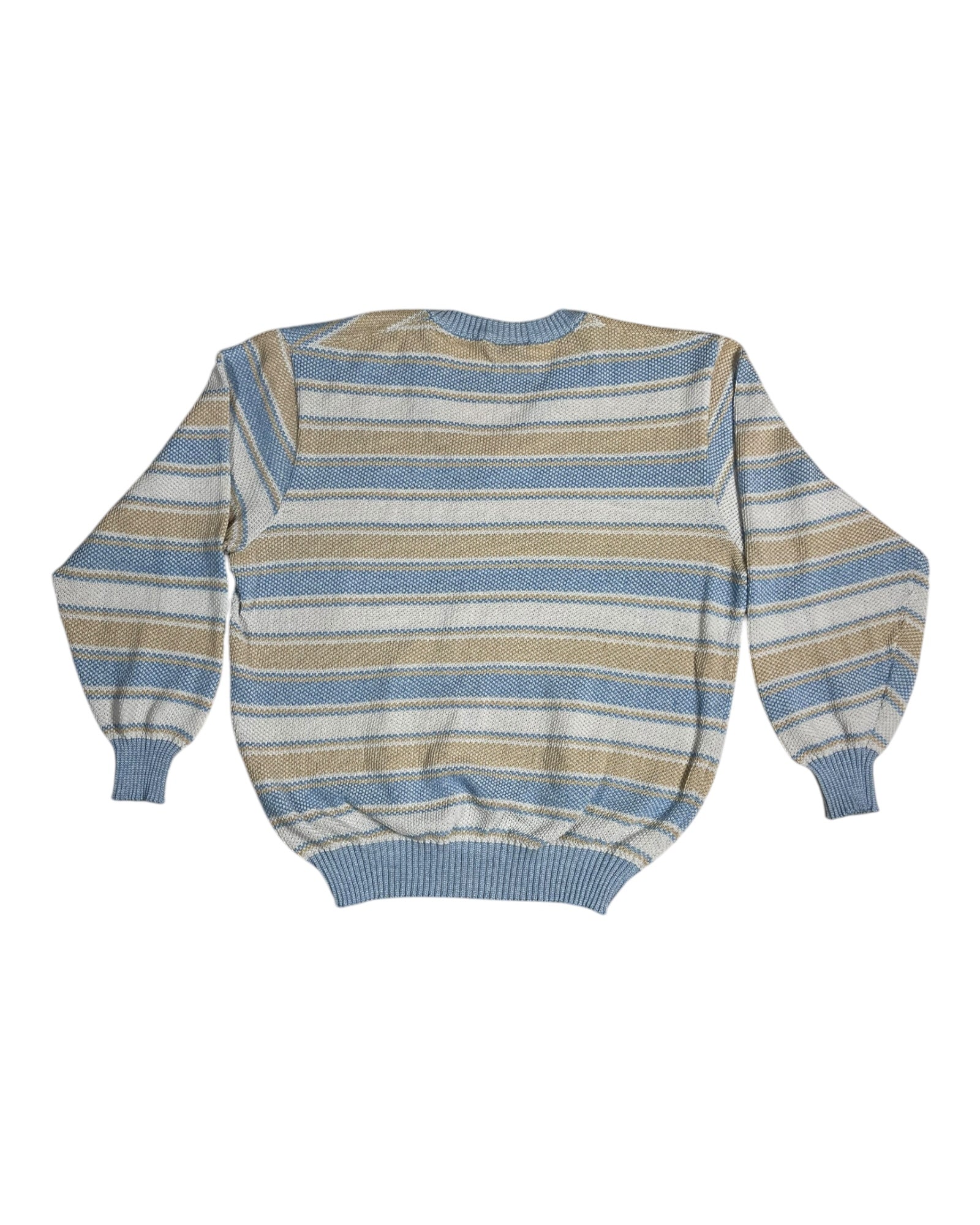 Vintage 80's Lacoste Chemise Jumper V Neck Made in France Size M Stripes