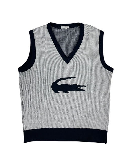 Vintage 80's Lacoste Chemise Vest Made in France Acrylique Size S-M Big Logo