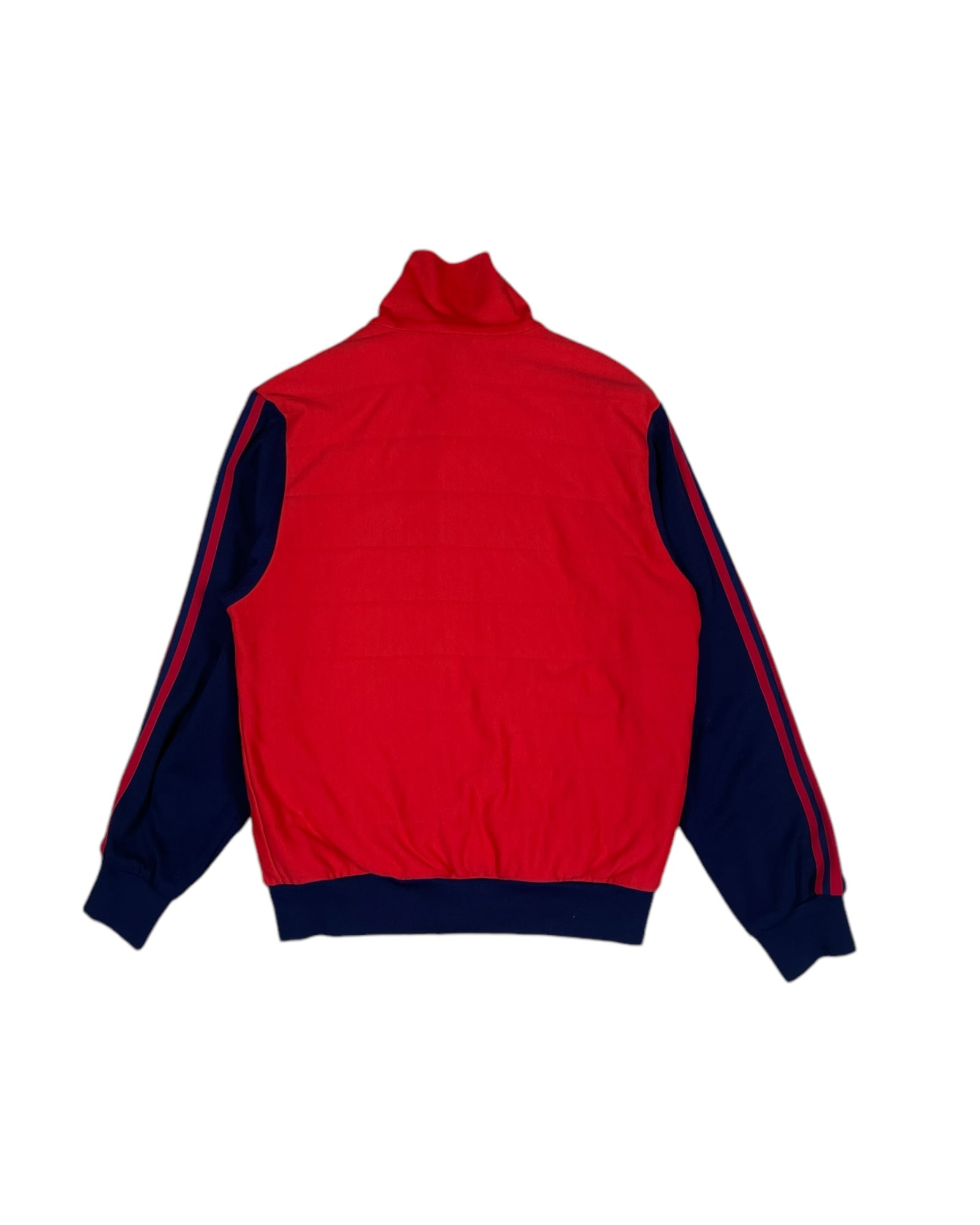 Vintage 80's Thick Adidas Jacket Track Top Made in Finland Red Blue Polyamide Cotton Size S