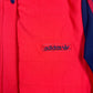 Vintage 80's Thick Adidas Jacket Track Top Made in Finland Red Blue Polyamide Cotton Size S