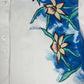 Vintage 90's Adidas Steffi Graf Tennis Shirt Floral Botanical Pattern Cotton Size M-L