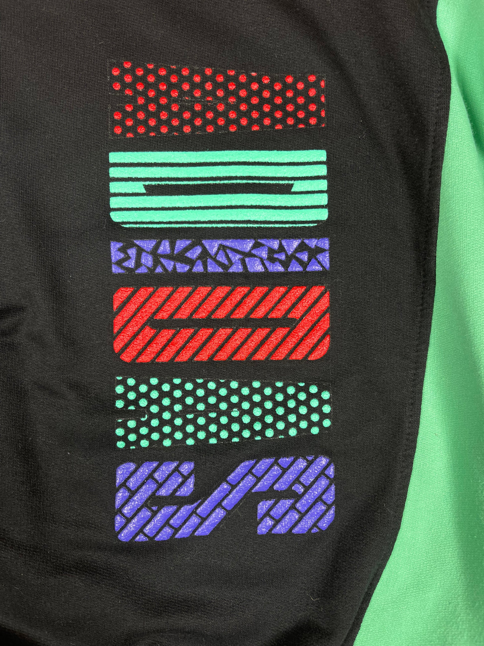 Vintage 90's Adidas Trefoil Sweatshirt Crew Neck Green Red Black Blue Size M