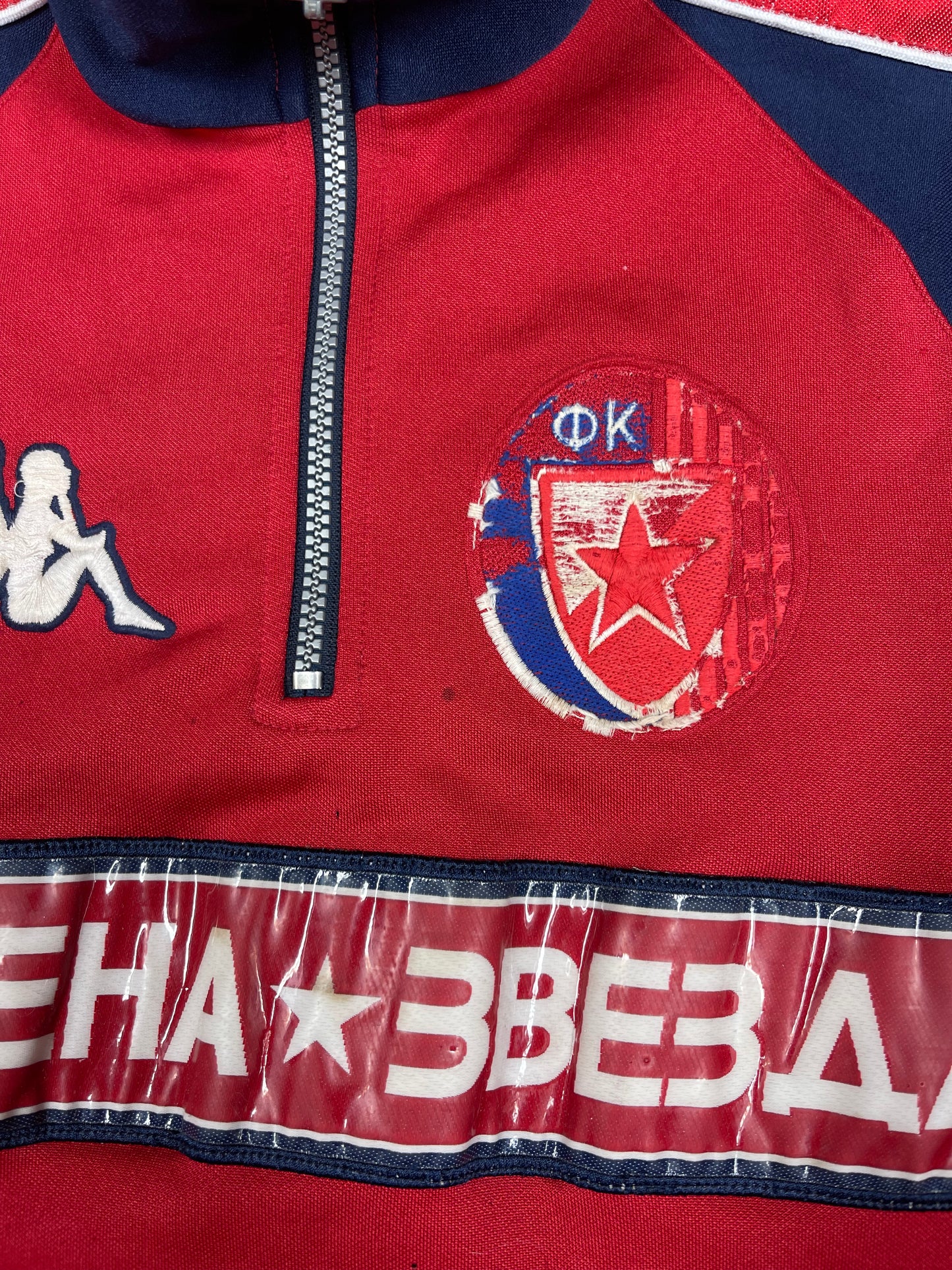 Vintage 90's FK Crvena Zvezda Red Star Belgrade Kappa Sweatshirt Size XL Red Polyester